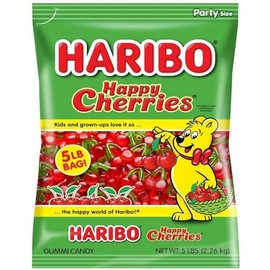 Happy Cherries Gummy Candy, Party Size 5 lb Bulk Bag Fruity Cherry Flavored Chewy Gummies With Fun Shape Soft And Juicy Texture Perfect For Sharing Parties And Candy Buffets
