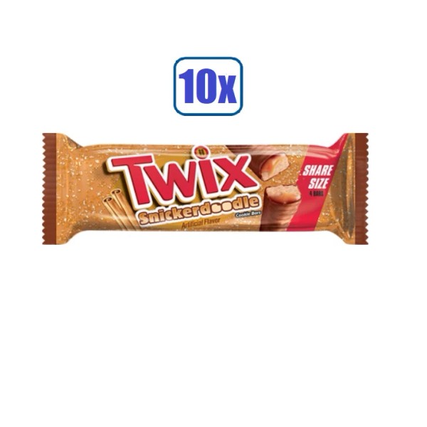 Twix 10x Packs TWIX Snickerdoodle Cookie Chocolate Candy Bars Sharing