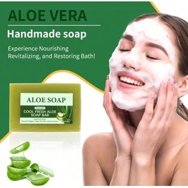 Aloe Vera Essential Oil Soap Bars, Natural Handmade Bath Bar, Plant-Based, 4-Piece Set