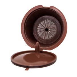 NERTHUS FIH 837 Pack of 4 Brown Plastic Reusable Capsules Strong Reusable Compatible