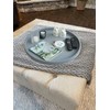 Gurfuy Round Ottoman Table Tray Round-24 - Rustic Wooden Serving