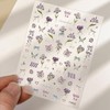 1 Sheet Purple Flower Nail Stickers, Bow Bouquet Nail Design