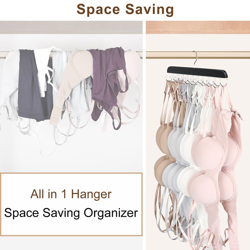 Bra Hanger for Closet, Tank Top Organizer 20 Hooks Capacity