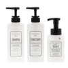 Living Dispenser Pump Bottle, Square, Shampoo & Conditioner, White, 20.1