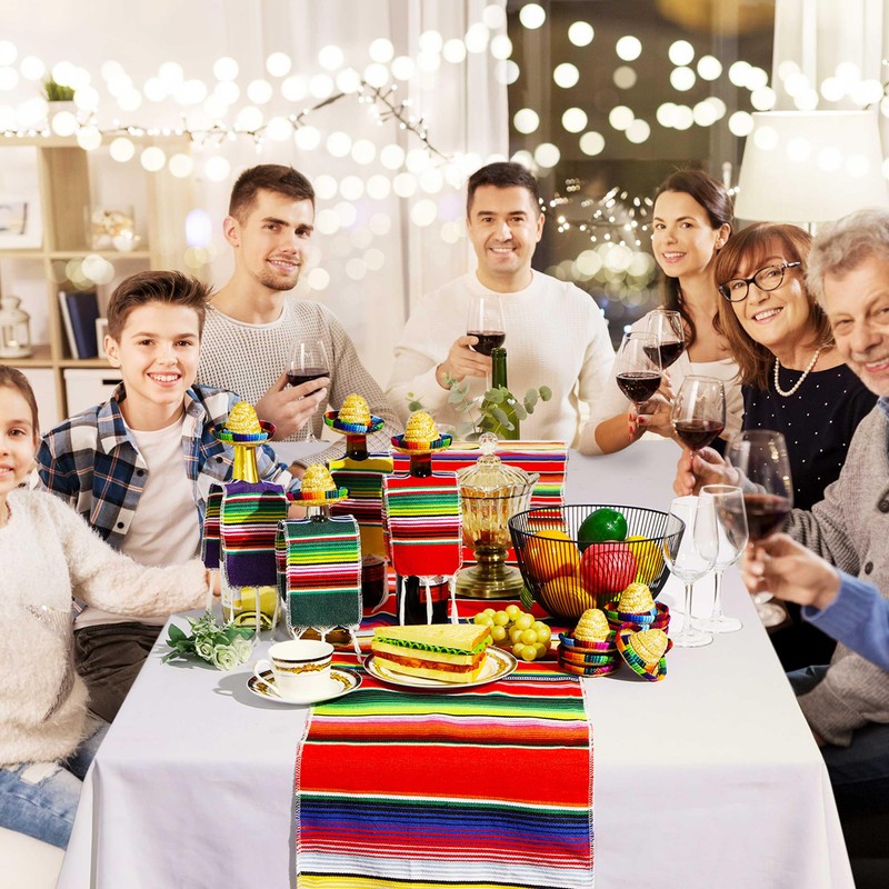 Moukeren 25 Pcs Mexican Decorations Includes 12 Mini Fiesta Sombrero
