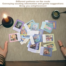 Tarot Cards, Angels of Abundance Oracle Cards 44 Cards Exquisite Light Weight Small Size Tarot Card Deck Safe and Eco Friendly Easy To Carry