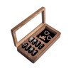 Luxury Solid Walnut Wood Ring Box with Glass Window -