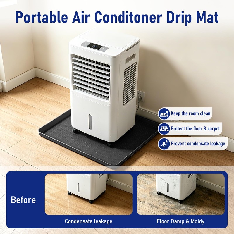 Humidifier Drip Mat -19.7''x19.7''x0.59'' Silicone Dehumidifier Mat, Waterproof Humidifier Tray