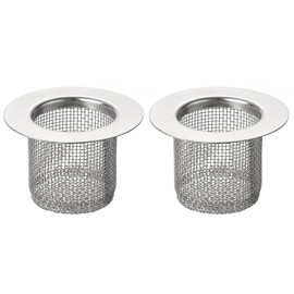 sourcing map 2Pcs Bathroom Sink Strainer, Fit for Diameter 1.57"-2" Drain Hole, 40mm/1.57" Deep 304 Stainless Steel Sink Strainer for Shower Drain and Floor Drain