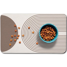 Dog Food Mats,Cat Absorbent Water Bowl Feeding Mats Pet Placemats for Food and Water Brown Bohemia 16 * 24 inch