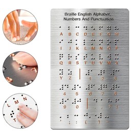 Perfeclan Braille Alphabet Board Braille Board Supplies Braille Learning Portable Educational Tool with Raised Dots for Blind Children