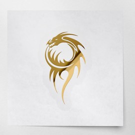 Transparent Decal Stickers Of Dragon Silhouettes 1 (Metallic Gold) Premium Waterproof Vinyl Decal Stickers For Laptop Phone Accessory Helmet Car Window Mug Tuber Cup Door Wall D USCSKUS105475GO090622