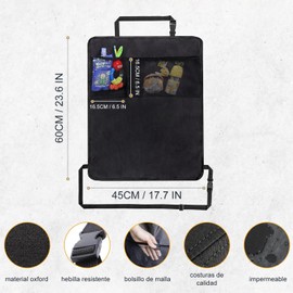 ANNIEMOOM 2 Piezas Protector del Asiento para Coche, Protector de Asiento Trasero Impermeables, Protector del Asiento para Coche con 2 Bolsas de Almacenamiento para Asiento