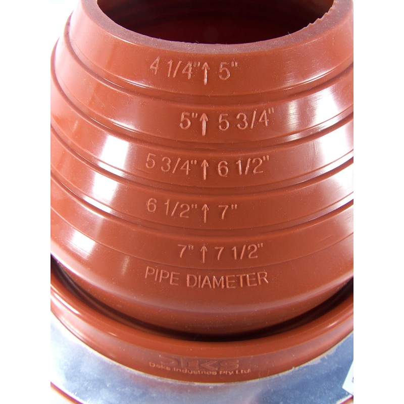 Dektite #5 Red Silicone Metal Roof Pipe Flashing, High Temp,