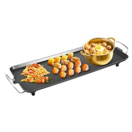 26" Electric Griddle Teppanyaki Grill 1500W Nonstick Indoor Outdoor Table Top Grill with Adjustable 5 Temperature Setting for Outdoor, Yard, Picnic, Camping