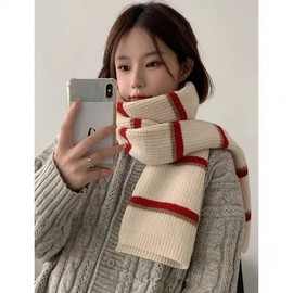 Soft Daily Knit Muffler for Winter Warmth - Free Size Sepia (175cm+) 2ea