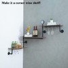 MAIKAILUN Wine Rack Wall Mounted Corner 3 Tier, Hanging Floating