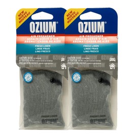 Ozium Scented Sachet Car Air Fresheners and Odor Eliminator for Car, Home Closets, Shoes, and Suitcases (Fresh Linen, 2 Packs)