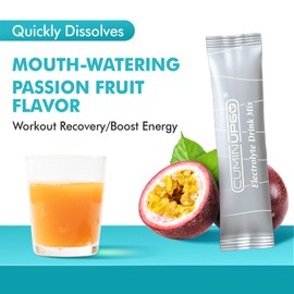 FitRx Electrolytes Powder Packets Passion Fruit, Hydration Packets Sugar Free, Turmeric Electrolyte Drink Mix with Curcumin, Vitamin and Minerals, Support Immune & Recovery, Muscle, Joint & Gut Health