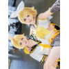 Short Blonde Anime Cosplay Wig Male Blonde Virtual Singer Costume