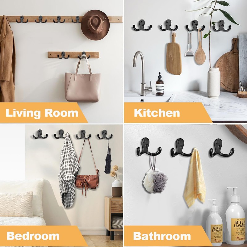CBWLWJ 10 Pack Coat Hooks Wall Hooks for Hanging, Heavy