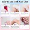 24PCS Press on Nails French Tip - Square False Nails