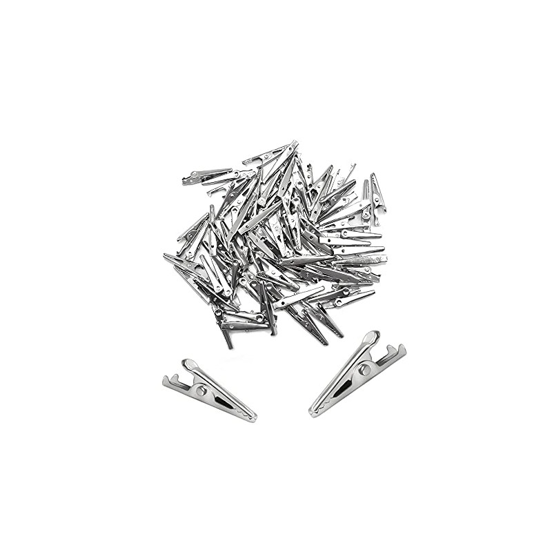 Jabinco (Pack of 100pcs) 35mm Metal Alligator Clip