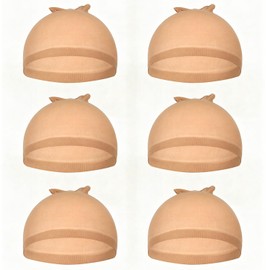 Sunwell 6 pieces Light Brown Wig Cap Stocking Wig Caps Stretchy Nylon Wig Caps for Women