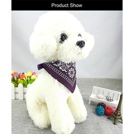 Newtensina Fashion Dog Bandana Collar Dog Collar Boy Medium Bandana Puppy Bandana with Collar for Dogs - Purple - L