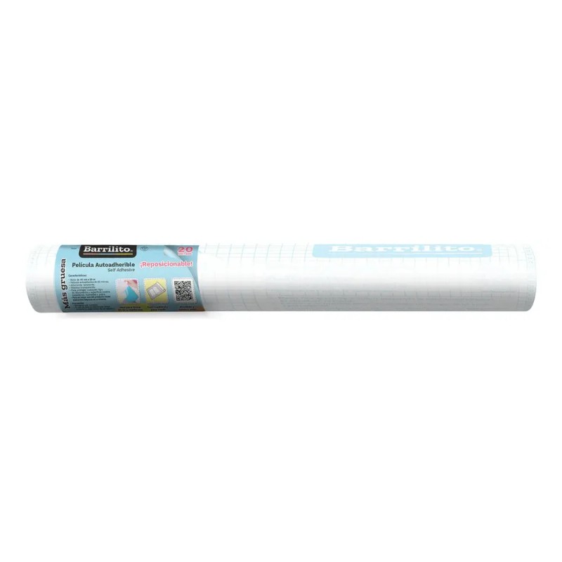Rollo Contac Transparente Auto Adherible Barrilito 45cmx20m Lisa