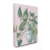 Stupell Industries Potted Plant Green Pink Painting Canvas Wall Art,