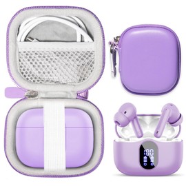GETGEAR case for Btootos A90 Wireless Earbuds with Noise Cancelling Mic LED Display (Purple)