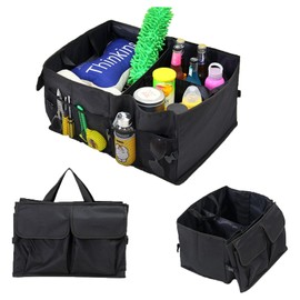 YGDMD 51L Large Capacity Trunk Organizer for Car,Oxford Cloth SUV Trunk Organizer with 2 Pocket and 4 Net Storages Tools Toys Foods,Universal Foldale Car Organizers and Storage