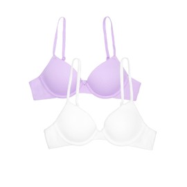 Fruit of the Loom Girls' First T-Shirt Bra with Underwire, Stellar Orchid/White