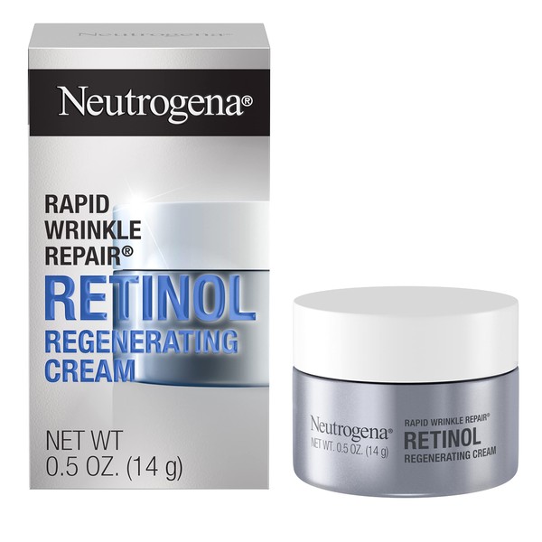 Neutrogena Rapid Wrinkle Repair Retinol Face Moisturizer, Daily Anti-Aging Face Cream with Retinol & Hyaluronic Acid to Fight Fine Lines, Wrinkles, & Dark Spots, 0.5 Oz (Pack of 12)