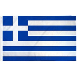 3x5 Greece Polyester Flag 3'x5 Super Polyester Nylon Fade Resistant Double Stitched Premium Penant House Banner Grommets