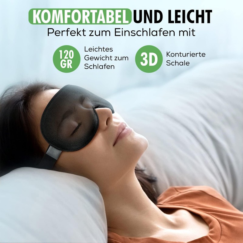 TravelHawk Sleeping Mask Black - Set of 2 - Luxury