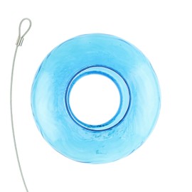 CLEVER GARDEN Glass Bird Feeder, Hanging Outdoor Decoration for Wild Birds, Light Blue Circle