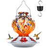 BOLITE Hummingbird Feeder, Hand Blown Glass Hummingbird Feeders for Outdoors