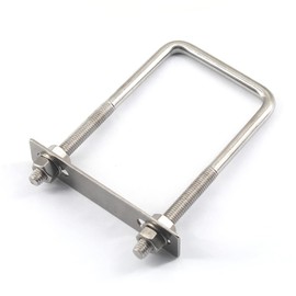 304 Stainless Steel Square U Bolt M6 x 35 x 75 mm Square U Bolt with Nuts Pack of 6