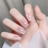 Pink Press on Nails Glitter Fake Nails Short Square False
