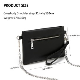 forestfish Clutch Purses For Women, Leather Wristlet Clutch Wallet Evening Bag With Shoulder Strap