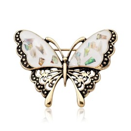 Danshinbow Clothing Crystal Hollow Out Butterfly Brooch Rhinestone Party Dress Brooch Elegant Collar Pins Accessories for Women, Metal