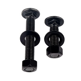 SZJIUZYD 1/4-20 x 1-1/4" Stainless Steel Carriage Bolts and Nuts with Flat Washers Kit, Round Head Square Neck Screws UNC Coarse Thread, 10 Sets Black