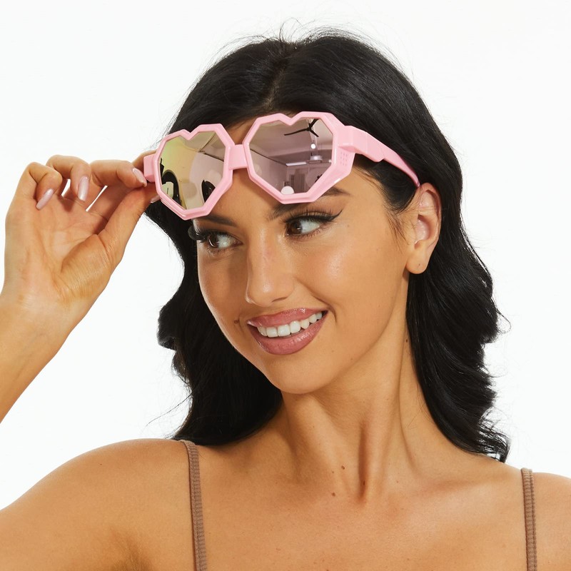 laureles 2023 Fashion Heart Shaped Goggle Y2K Sunglasses One Piece
