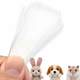 【Suyasawa】Stuffed Animal Parts Whiskers Parts 300 Pieces (approximately 2.8 inches/7 cm) Cat Whiskers Handicrafts Animal Whiskers Thin Tips (White)