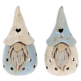 Shudehill Giftware Village Pottery Gonk Oil Warmer - Blue/Cream 330981