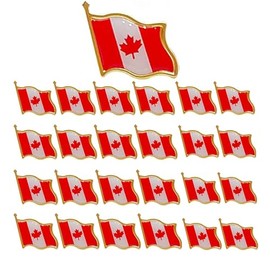 25PCS Canadian Maple Leaves Lapel Pins - Canada Flag Pins Bulk With Retail Package (Style A, Red)