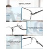 OKH 3 Pack Stainless Reading Glasses 2.0, Metal Frame Blue