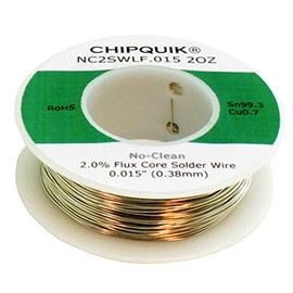 Chip Quik NC2SWLF.015 2OZ LF Solder Wire 99.3/0.7 Tin/Copper No-Clean .015 2oz